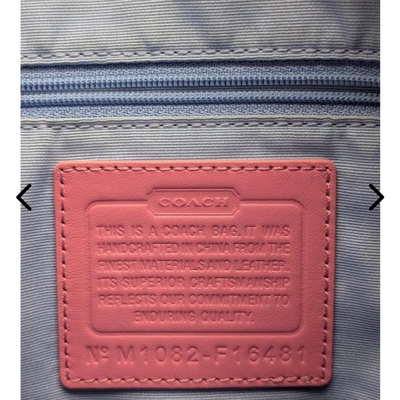 Coach Heritage Chelsea Signature shoulder bag with pink leather trim F16481 NWOT - Picture 7 of 16